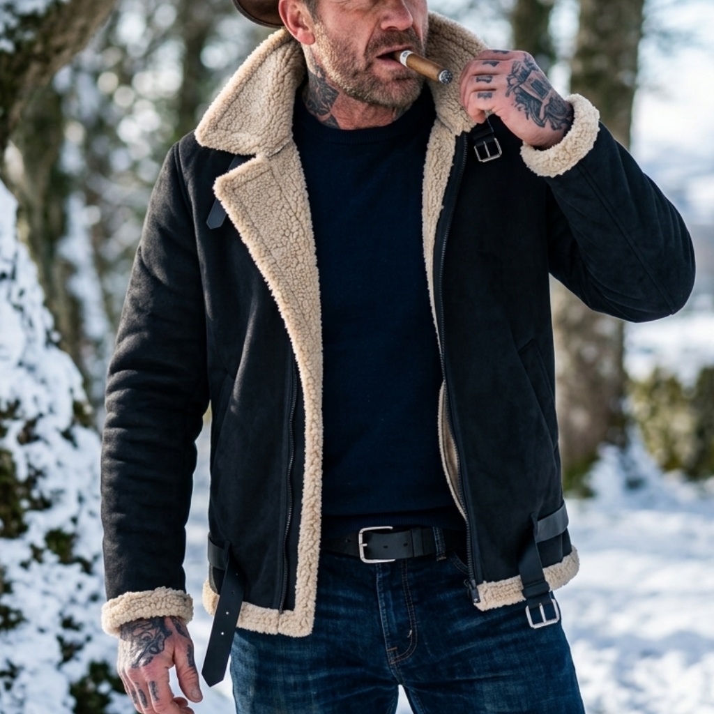 Winter Clothing Hiking - Erkekler Kış Suni Süet Ceket Polar