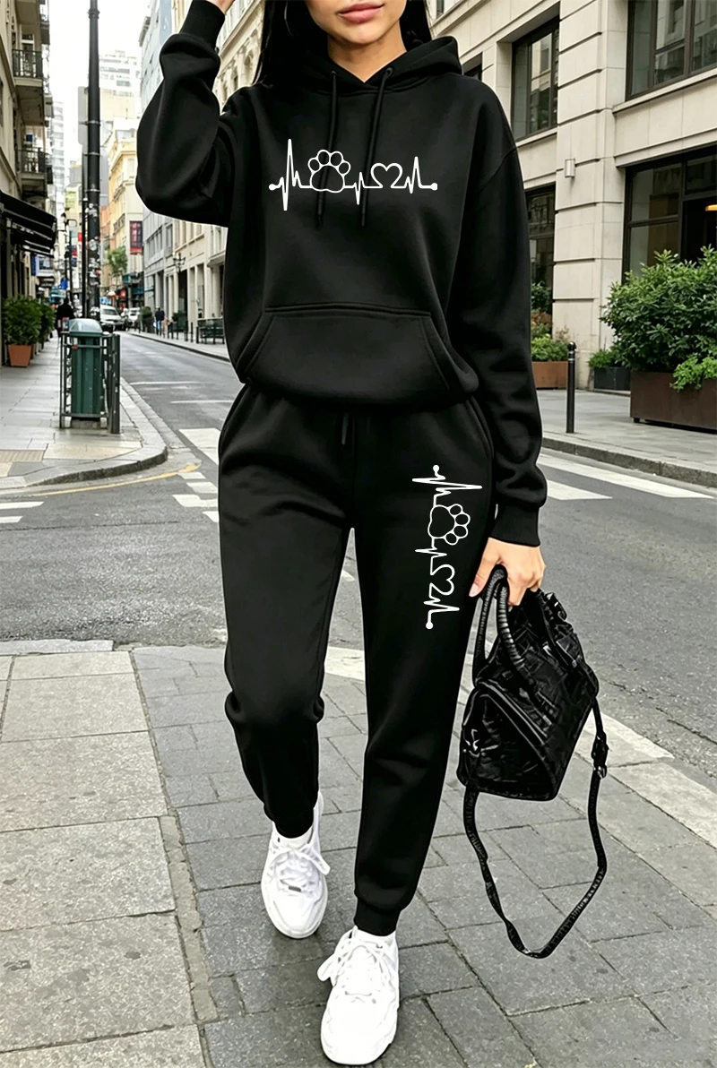 Winter Clothing For Women - 2026 Kadın Eşofman Takımı Baskılı Günlük